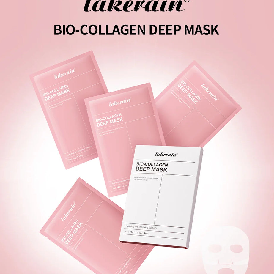 Masque Bio-Collagen Real Deep, supplément de collagène, masque hydrogel hydratant de nuit, améliore l'élasticité, minimise les pores et raffermit
