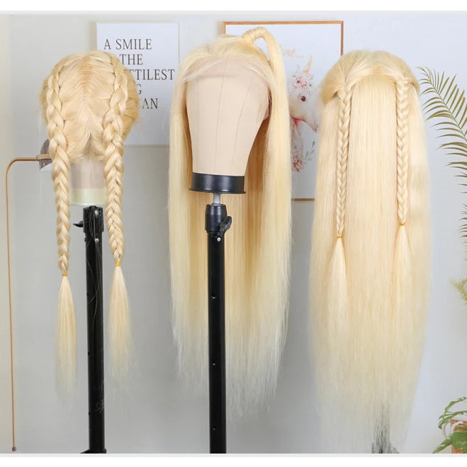 13x4 13x6 360 HD Transparent 613 Honey Blonde Color Lace Front Human Hair Wigs for Women Raw Brazilian Straight Lace Frontal Wig