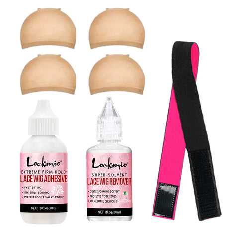 Colle pour perruque, adhésif imperméable, fermeture frontale en dentelle et dissolvant de colle, format voyage, produits d'extension de perruque pour débutants