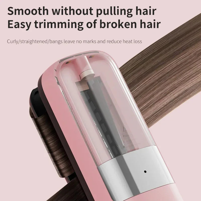 Coupe-pointes automatique professionnelle sans fil pour femmes, idéale pour les cheveux secs, abîmés et cassants.