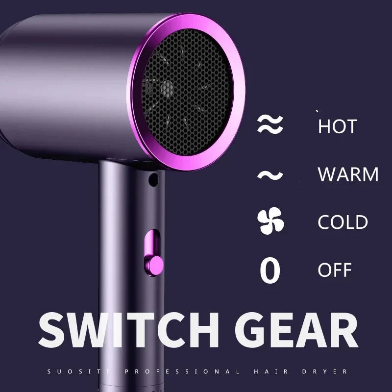 Sèche-cheveux professionnel portable avec protection ionique et thermique, idéal pour la maison, l'hôtel et les voyages. Usage domestique et hôtelier.