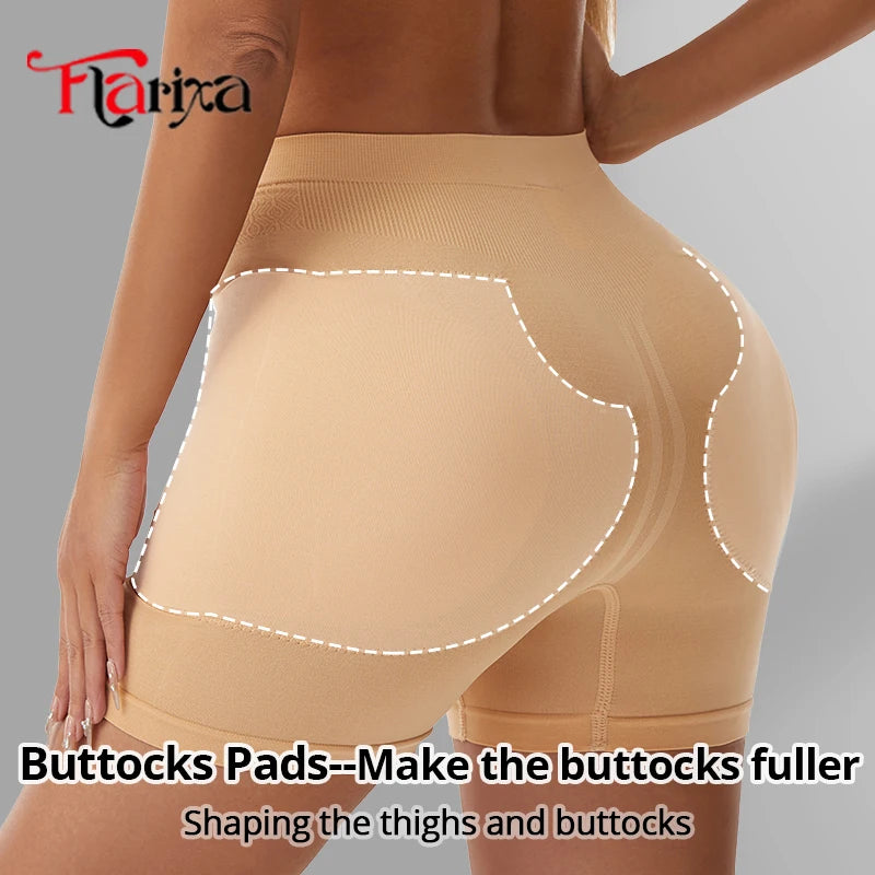 Braguitas moldeadoras Flarixa con realce de glúteos y almohadillas extraíbles para mujer. Shorts moldeadores de cadera. Ropa interior moldeadora para realzar las caderas.