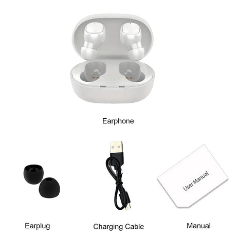Écouteurs intra-auriculaires Bluetooth sans fil TWS A6S avec réduction de bruit et micro pour Huawei, Xiaomi et Redmi