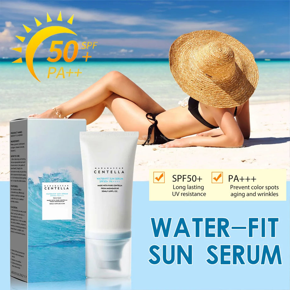 Crème solaire visage originale 50+ à la centella, protectrice UV, éclaircissante et hydratante, soin du corps coréen