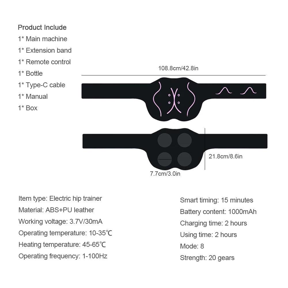 EMS Electric Hip Trainer Peach Buttocks Shaping Hip Muscle Lifting Firming Massage Machine Buttock Muscle Enlargement Stimulator