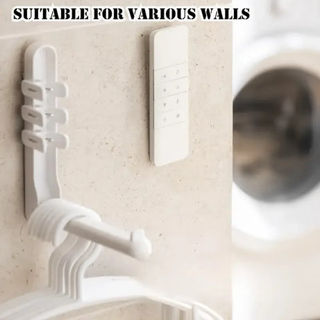 3pcs No Drill Magnetic Remote Holder - Wall Mount for TV/AC/DVD Remotes, White Space-Saving Design