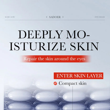 Crème contour des yeux SADOER à l'acide kojique et au rétinol : anti-cernes, atténue les poches, hydrate et raffermit le contour des yeux. Soin du regard.