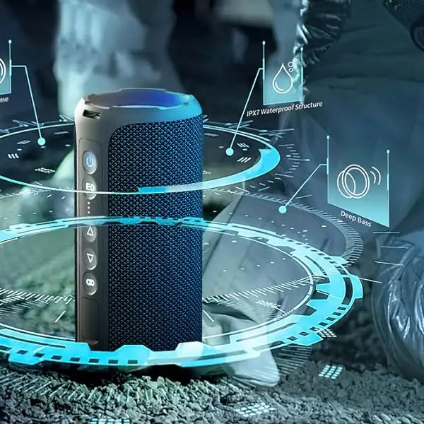 Enceinte Bluetooth Ortizan 40 W avec basses renforcées, portable, sans fil, pour l'extérieur, autonomie de 30 heures, étanche IP7, Bluetooth 5.3