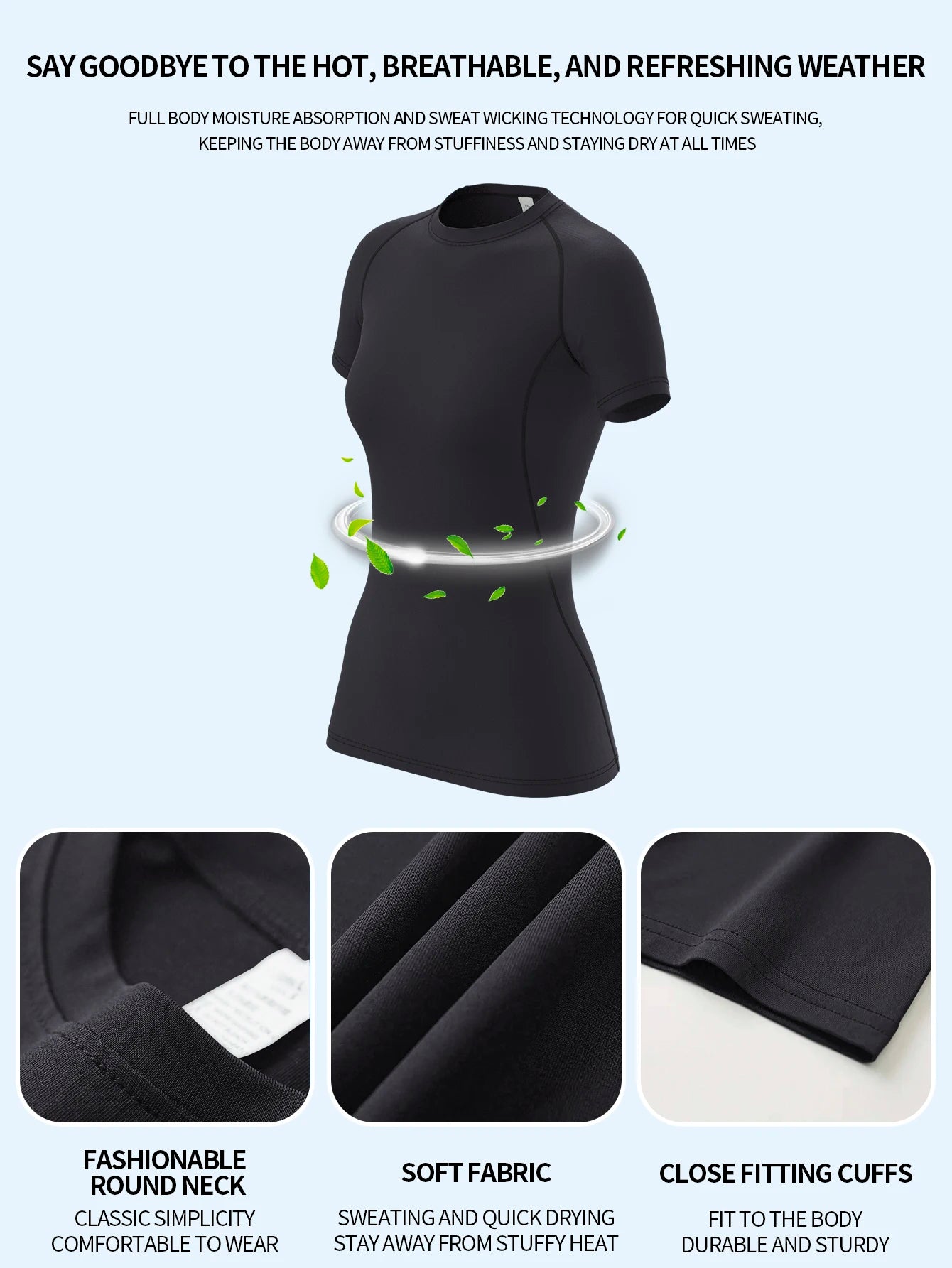 T-shirt de compression pour femme, manches courtes, idéal pour le sport, le yoga et la course à pied, parfait pour l'été et la salle de sport. Ce t-shirt extensible à séchage rapide est idéal pour les séances d'entraînement.