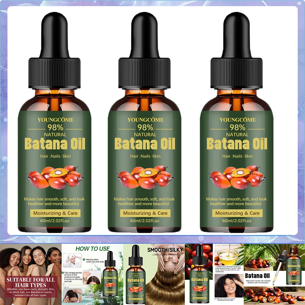 Huile de batana naturelle pour la croissance des cheveux. Huile de batana pure. Apporte brillance et force aux cheveux. Pour femmes. Prévient la chute des cheveux. Élimine les pointes fourchues. 1/3 pièces.