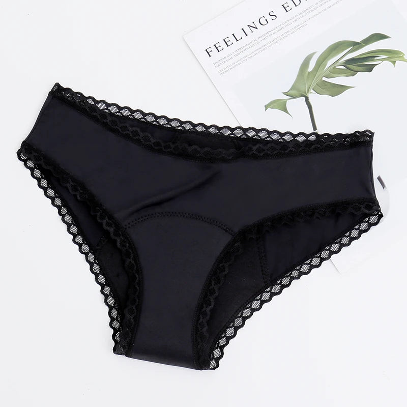 Culottes menstruelles respirantes, 4 couches, anti-fuites, en fibre de bambou, pour flux abondant, absorption rapide.
