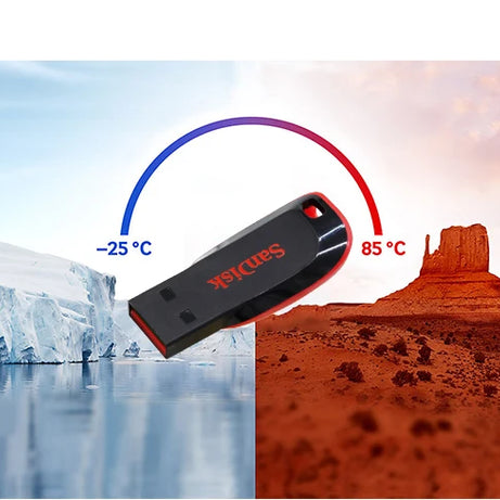 Clé USB SanDisk Cruzer Blade originale 16 Go, 32 Go, 64 Go, 128 Go, disque de stockage USB portable pour ordinateur