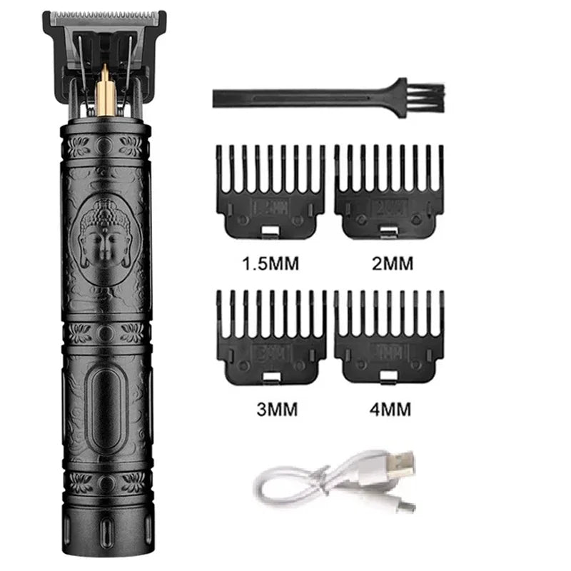 Tondeuse à cheveux professionnelle, machine de coupe de cheveux de barbier rechargeable, tondeuse en métal pour hommes