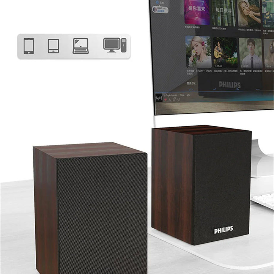 Enceinte Bluetooth Philips SPA20 avec son surround à 360°, stéréo sans fil Bluetooth pour ordinateur portable Macbook