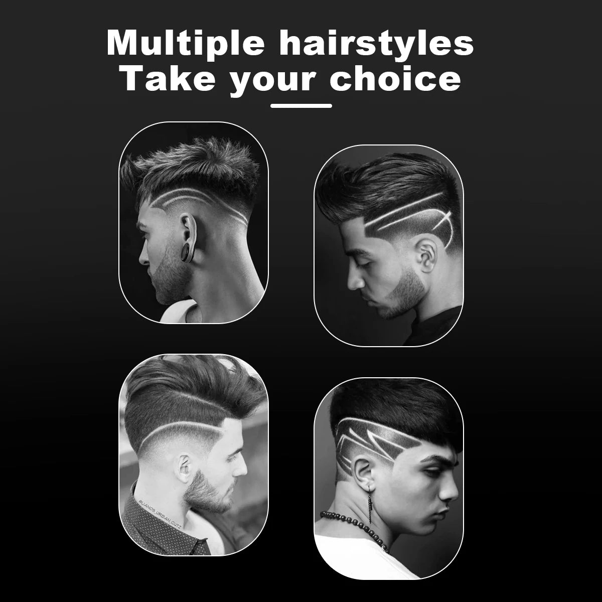 Tondeuse à cheveux professionnelle VGR 071, rechargeable, sans fil, portable, avec lame en T, pour hommes