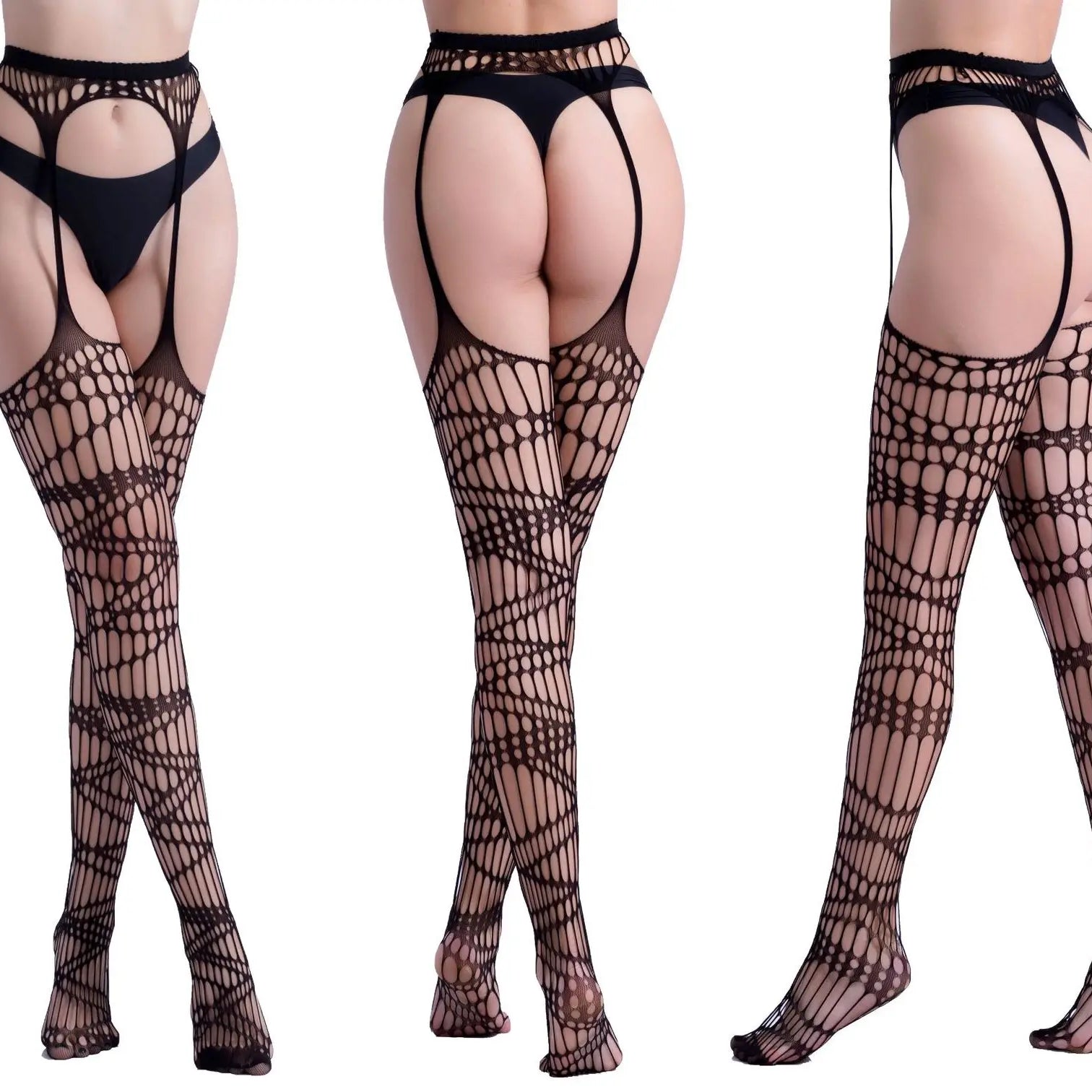 SIMPLEJWEL Lot de 4 jarretières/1 jarretière résille, collants, bas, chaussettes hautes, sexy, été, 4 pièces, 1 pièce