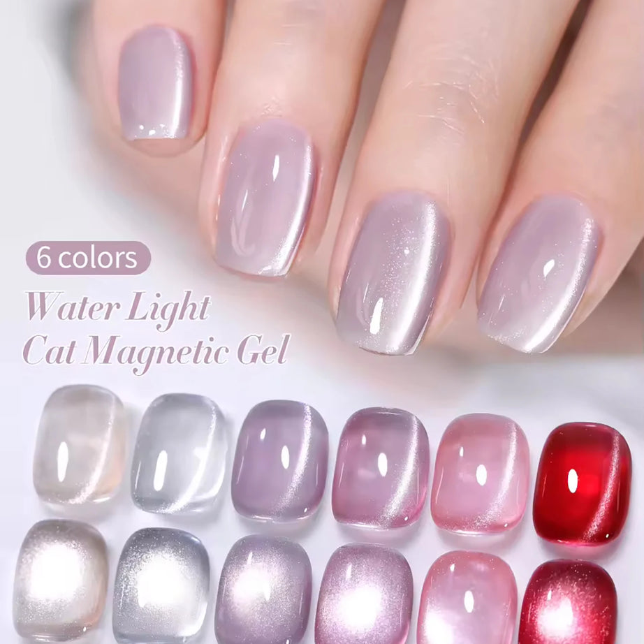 Vernis à ongles gel blanc effet œil de chat TC Flow Light (1 à 9 pièces) - Ultra brillant, semi-permanent, UV, effet miroir, aimant pour ongles