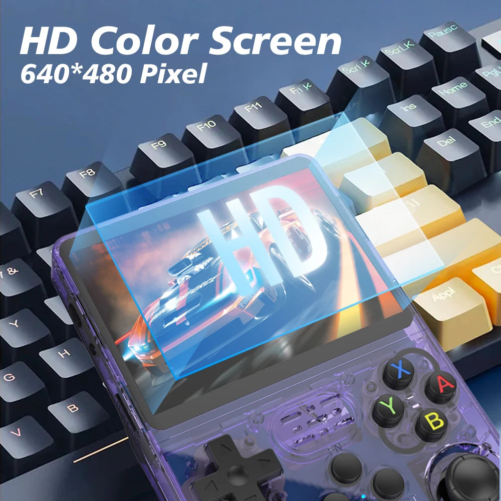 Console de jeux vidéo portable rétro R36S 128 Go, système Linux, écran IPS 3,5 pouces, lecteur vidéo de poche portable R35s Pro, jeux 64 Go