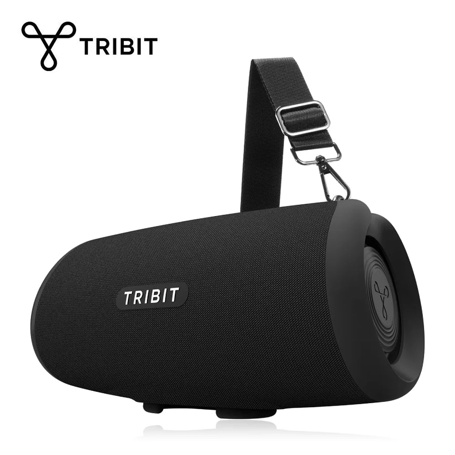 Enceinte Bluetooth portable TRIBIT StormBox Lava 80W avec batterie externe intégrée, contrôle via application, étanche IP67, idéale pour les activités de plein air, le camping et les fêtes.