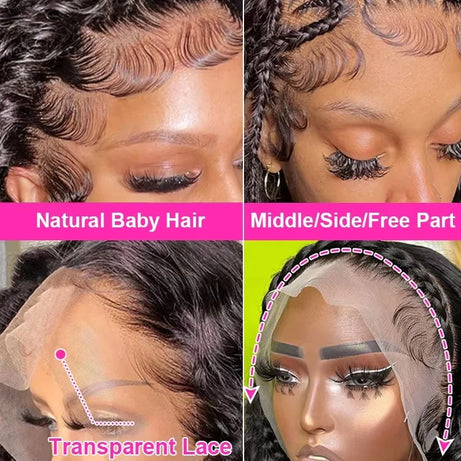 Perruque bouclée en cheveux humains de 30 à 40 pouces, ondulation profonde, perruque frontale en dentelle HD 13x6, perruque sans colle 4x4 et 5x5, cheveux humains prêts à porter, 360°