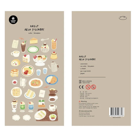 Autocollants Suatelier Foods, scrapbooking esthétique, jolis stickers pour carnets de voyage, décorations coréennes, agendas et fournitures de loisirs créatifs.