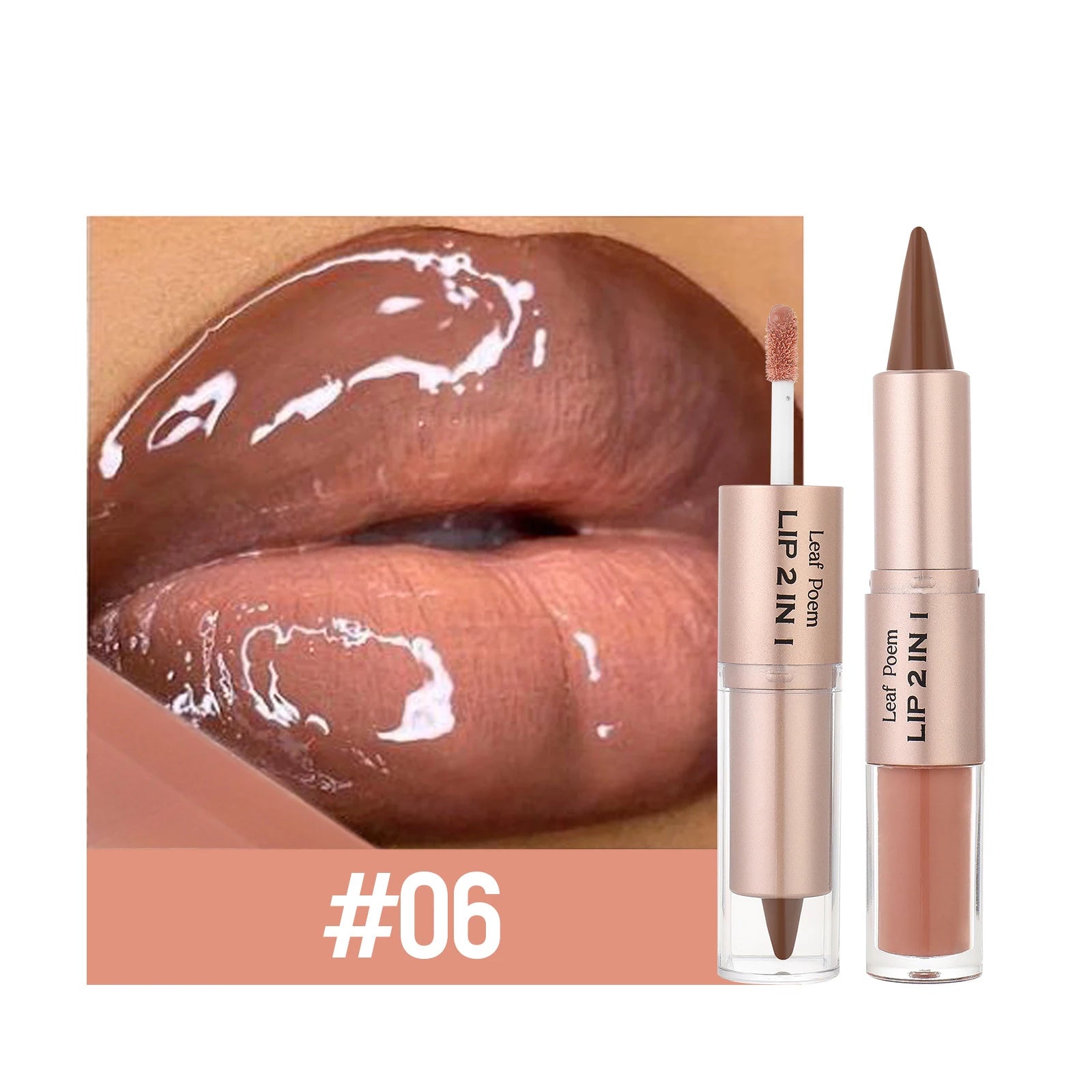 Crayon contour des lèvres noir et marron effilé, double embout miroir, effet repulpant, gloss cristal, maquillage pour des lèvres rouges sexy