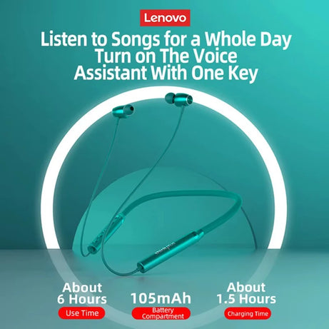 Écouteurs Bluetooth Lenovo HE05X 100 % originaux, étanches, son Hi-Fi, tour de cou magnétique, casque de sport