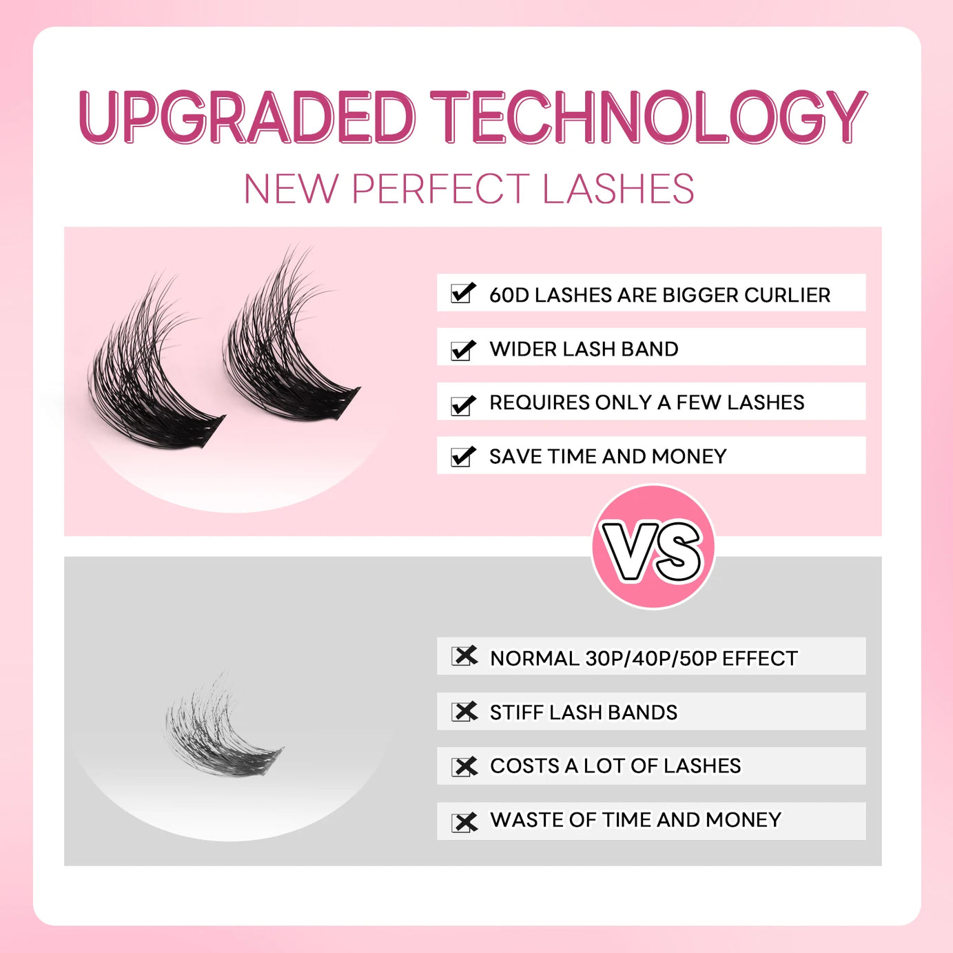 GROINNEYA Faux cils en vison, extensions de cils volumineuses, duveteuses et fines, maquillage pour les cils