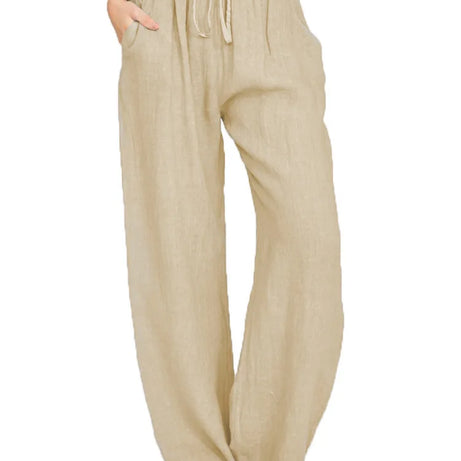 Nouveaux vêtements décontractés d'été et d'automne pour femmes en Europe, en Amérique et en Europe. Pantalons décontractés amples en coton et chanvre.