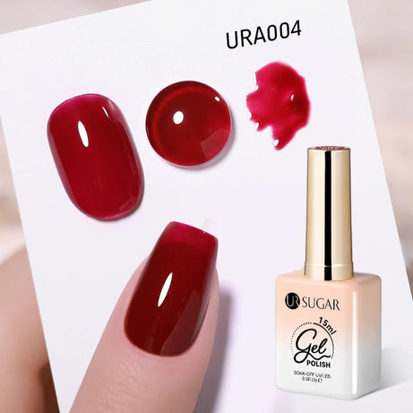 Vernis gel semi-permanent UR SUGAR 15 ml, couleur blanc laiteux translucide, effet gelée, UV, semi-permanent, pour nail art, à dissoudre. Dernière tendance.