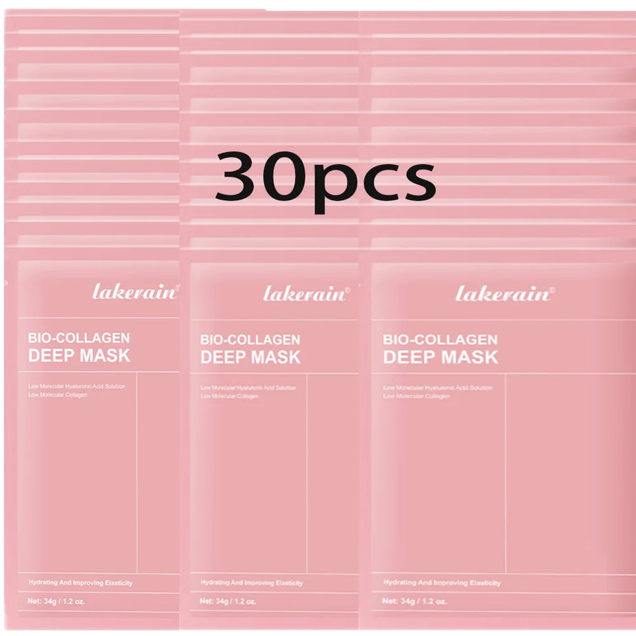 Masque Bio-Collagen Real Deep, supplément de collagène, masque hydrogel hydratant de nuit, améliore l'élasticité, minimise les pores et raffermit