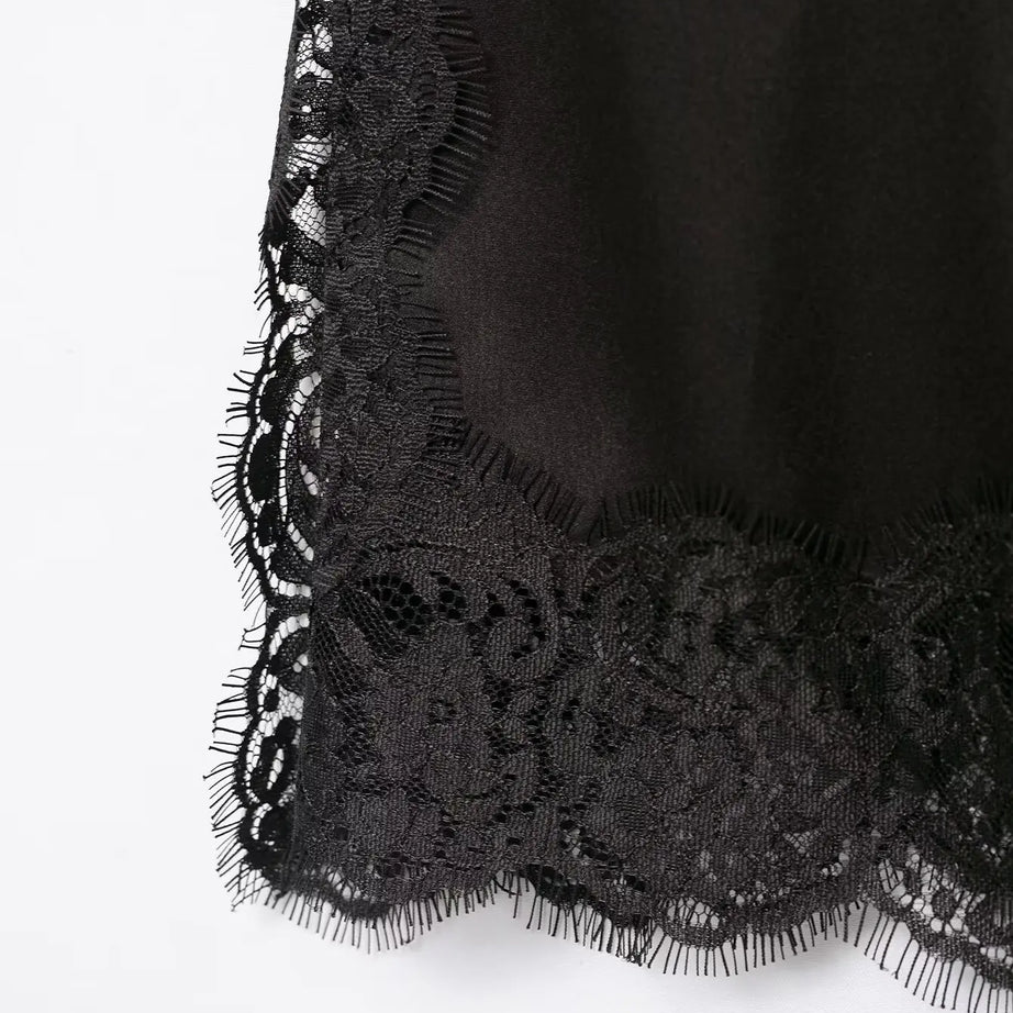 Chemisier à bretelles en satin doux et dentelle sexy Zevity 2026 pour femme, style décontracté, idéal pour les soirées et les clubs (LS9477)