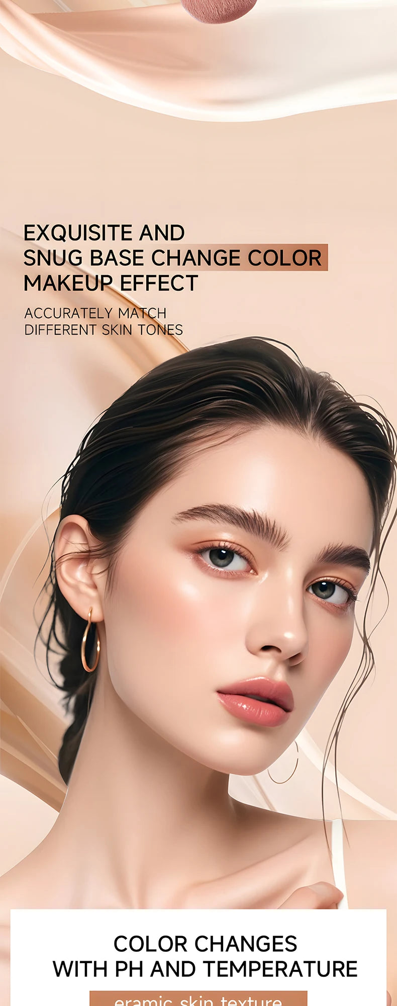 Fond de teint stick thermosensible O'CHEAL, couvrance du visage, imperfections et pores, double embout, fini mat.