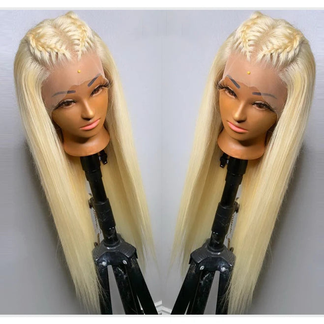 13x4 13x6 360 HD Transparent 613 Honey Blonde Color Lace Front Human Hair Wigs for Women Raw Brazilian Straight Lace Frontal Wig
