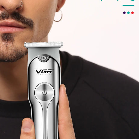 Tondeuse à cheveux professionnelle VGR 071, rechargeable, sans fil, portable, avec lame en T, pour hommes