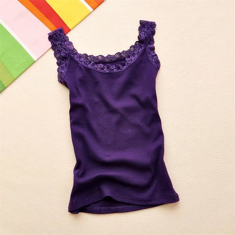 Débardeur d'été noir sans manches pour femme, avec haut en dentelle et intérieur rouge, style camisole en dentelle, sous-vêtements amples, vêtements pour femmes, gilet