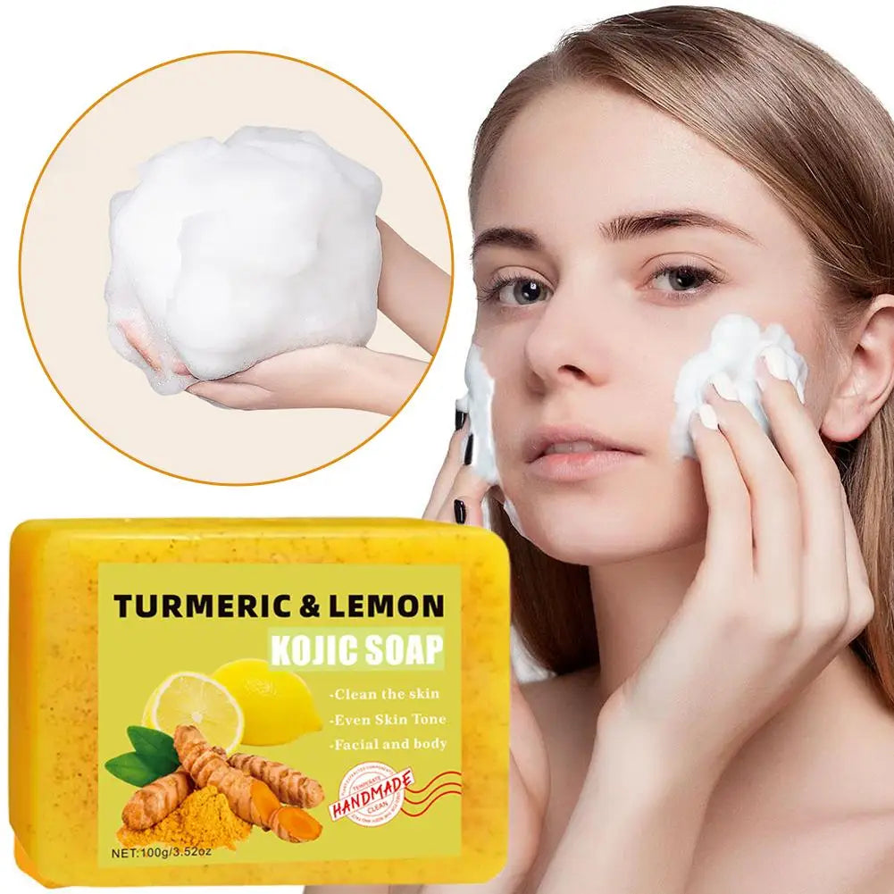 Turmeric Soap Face Cleansing Anti Acne Whitening Skin Lightening Face Remove Pimples Lightening Ginger Handmade Soap