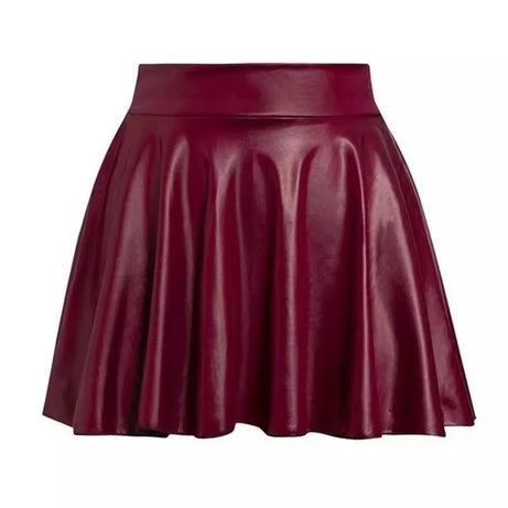 Jupe courte élastique polyvalente pour femme, en similicuir, taille haute, idéale pour le patinage, le travail et les soirées. Parfaite pour le travail et les sorties en boîte de nuit.