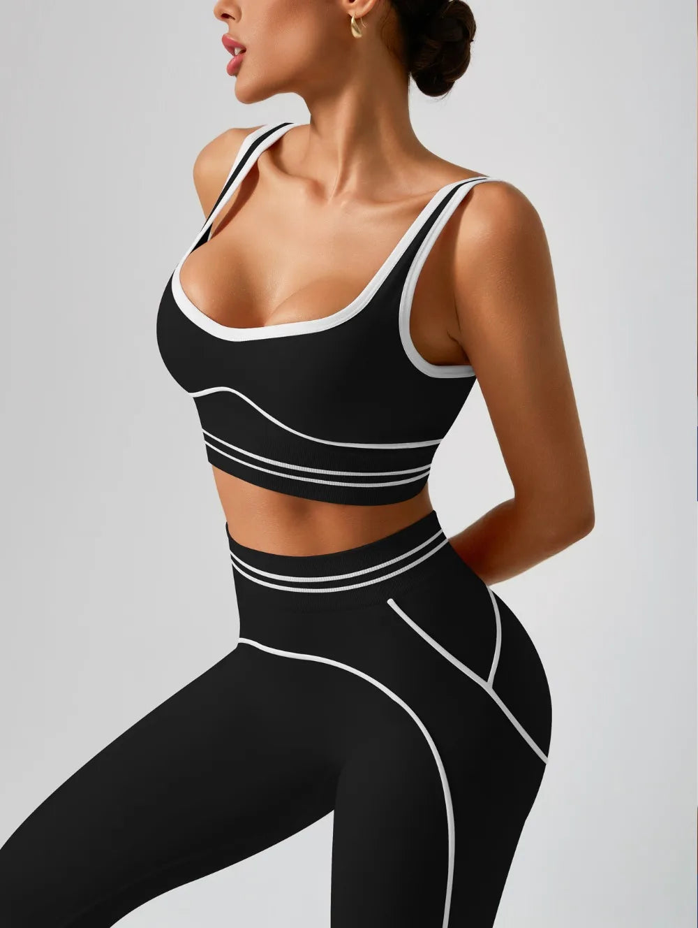 Ensemble de yoga sans coutures pour femme - Soutien-gorge de sport et legging taille haute, tenue de sport idéale pour la salle de sport, le fitness et les exercices d'étirement.