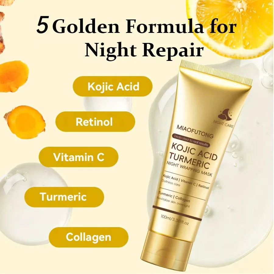 Masque peeling au collagène, Masque enveloppant au collagène et à la biotine jour et nuit, Hydratation intense, Crème masque de nuit.