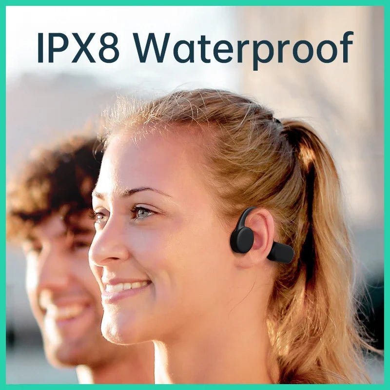 Écouteurs sans fil Shokz Open pour le sport, à conduction osseuse, Bluetooth, étanches IPX8, avec 32 Go de RAM et lecteur MP3.