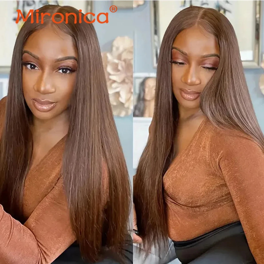 Extensions de cheveux humains Remy, brun chocolat lisse, longueur 1/3/4, 100 g/pièce