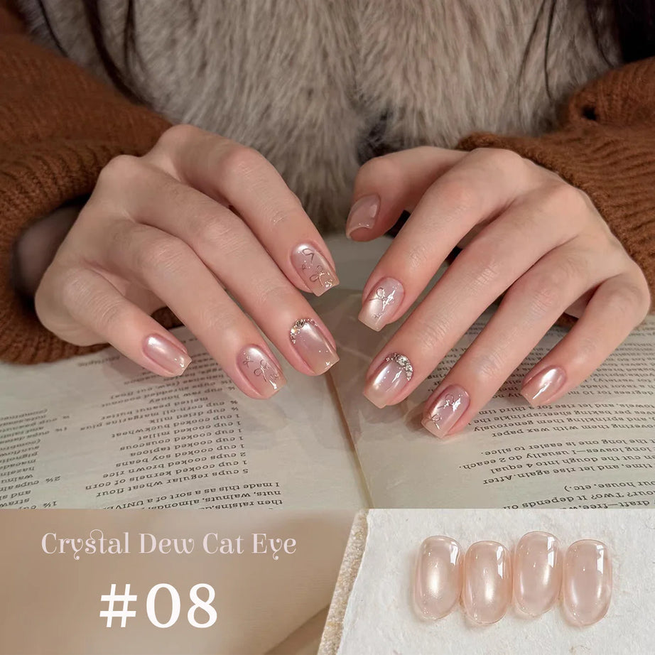 Vernis à ongles gel blanc effet œil de chat TC Flow Light (1 à 9 pièces) - Ultra brillant, semi-permanent, UV, effet miroir, aimant pour ongles