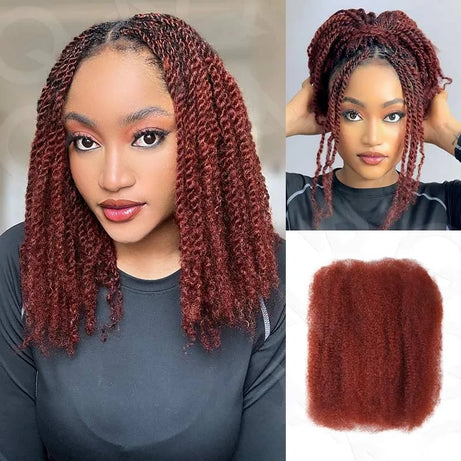 Cheveux Black Pearl Top QVR péruviens crépus bouclés mini twist 50 g/pièce, cheveux humains crépus afro en vrac pour tresses, 100 % cheveux Remy.