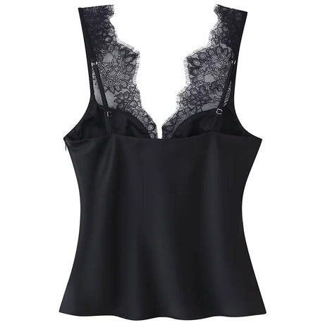 Women's Elegant Camisoles Sexy Splice Lace Sleeveless Sling Top Fashion Slimming Vintage Tank Top 2026 New Lady Street Wear