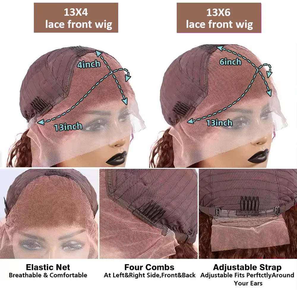 Pelucas de cabello humano con encaje frontal HD de 13x6, color marrón chocolate con ondas corporales, densidad de 200, pelucas con encaje frontal HD para mujer, cabello pre-depilado.