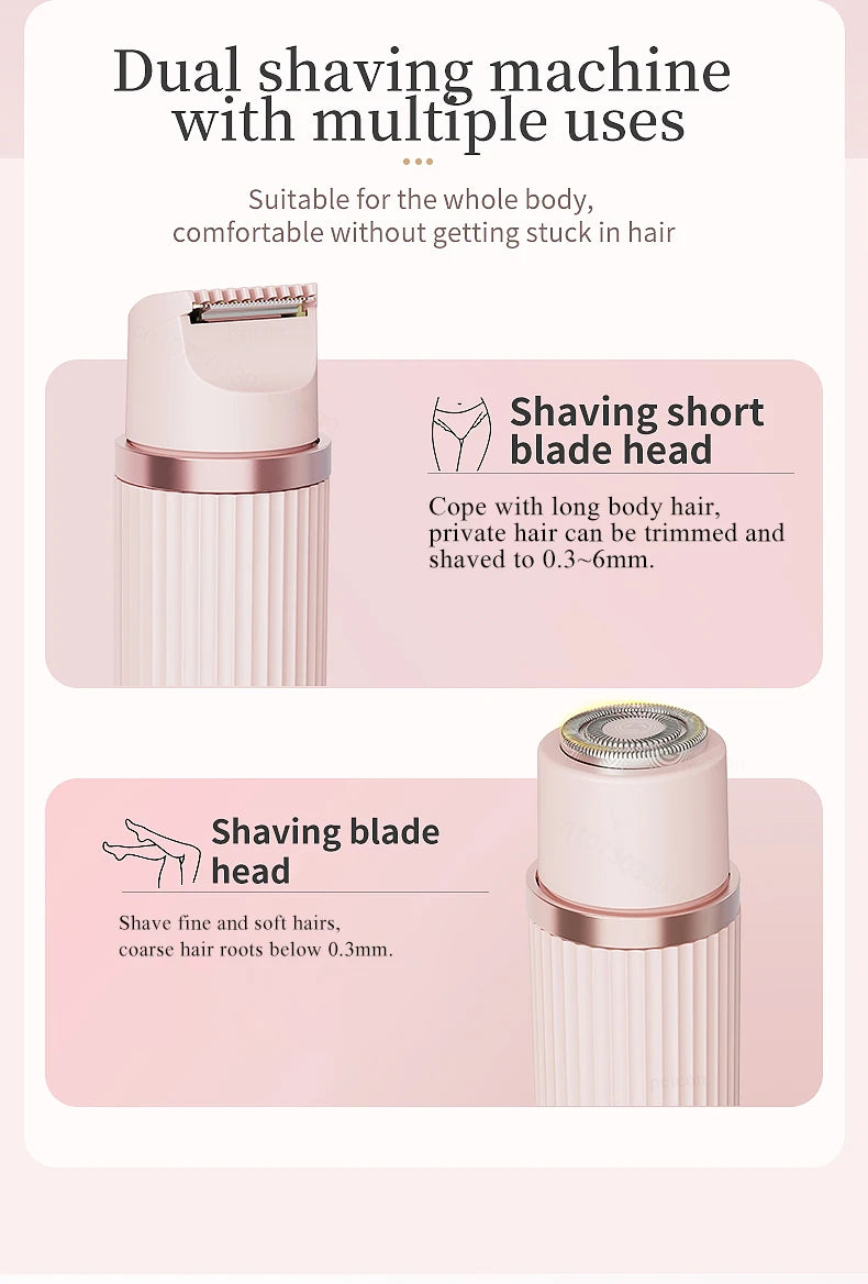 Rasoir électrique pour femme, tondeuse bikini, épilateur corporel, rasoir électrique pour l'épilation du maillot, des aisselles, des jambes et du visage