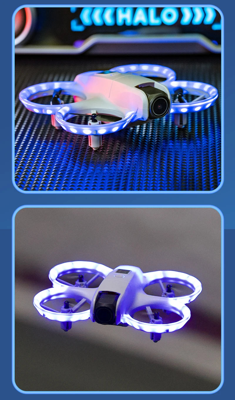 Nouveau mini drone H135 WIFI FPV Hover, caméra 4K professionnelle, lumières colorées, drone RC pliable, quadricoptère, jouet RC, cadeau