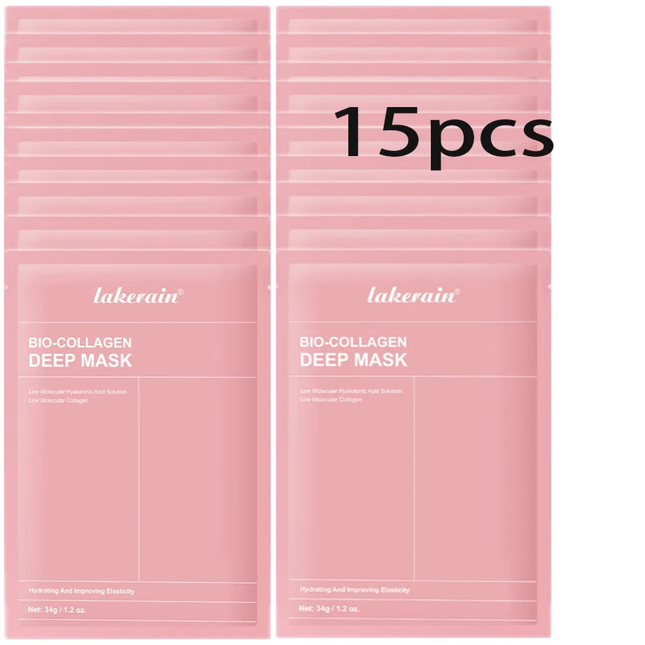 Masque Bio-Collagen Real Deep, supplément de collagène, masque hydrogel hydratant de nuit, améliore l'élasticité, minimise les pores et raffermit