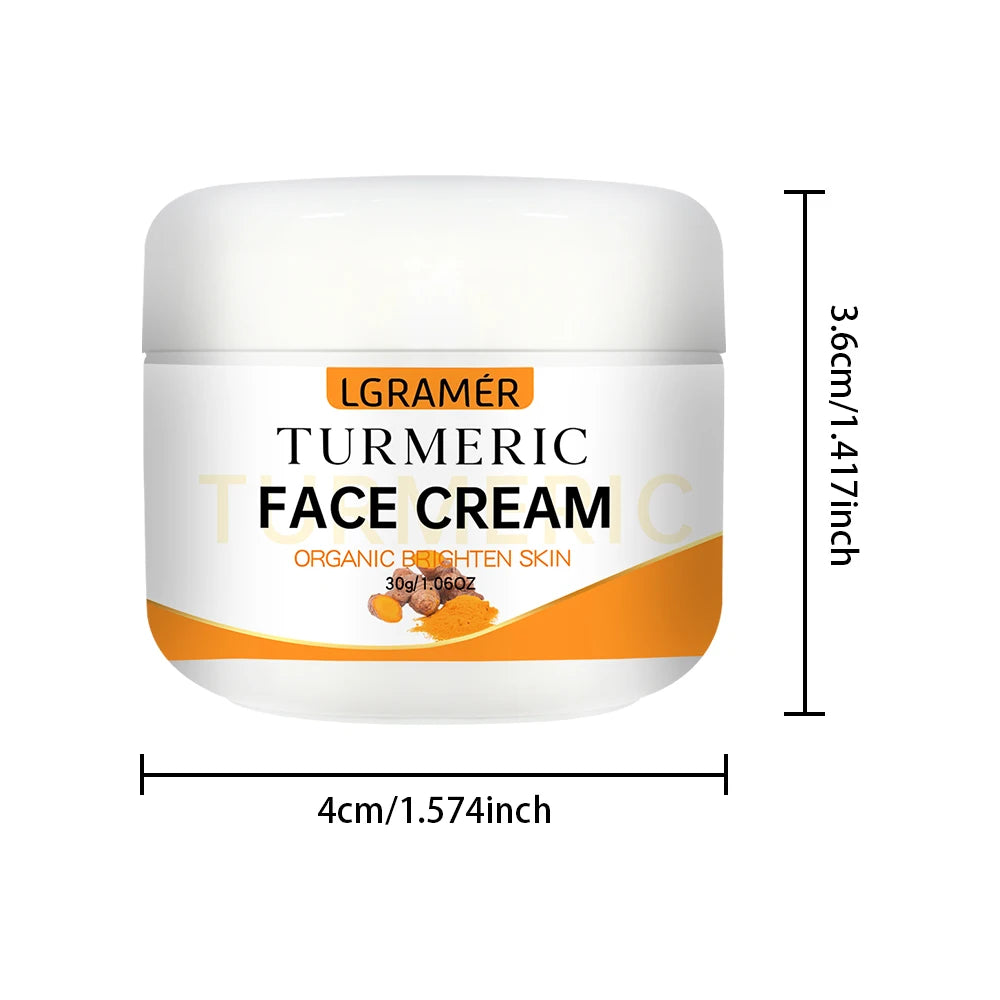 Crème visage éclaircissante au curcuma - Atténue les rides et ridules - Révèle un teint plus jeune et lumineux - Hydrate et soigne le visage